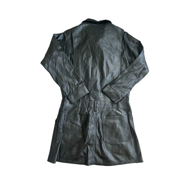 FRAME Black Leather Long Sleeve Mini Dress Size Small - Picture 3 of 8